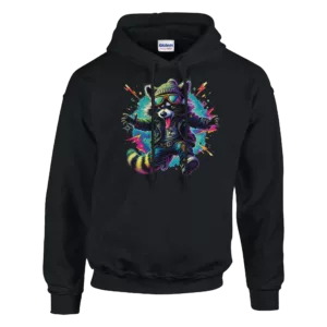 Sweat à capuche Tornooka noir raton laveur SportLove humour sport