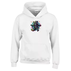 Sweat à capuche enfant Tornooka blanc raton laveur SportLove