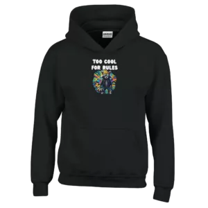 Tornooka sur sweat à capuche enfant Too Cool For Rules noir - SportLove humour