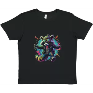 T-shirt enfant Tornooka noir raton laveur SportLove humour